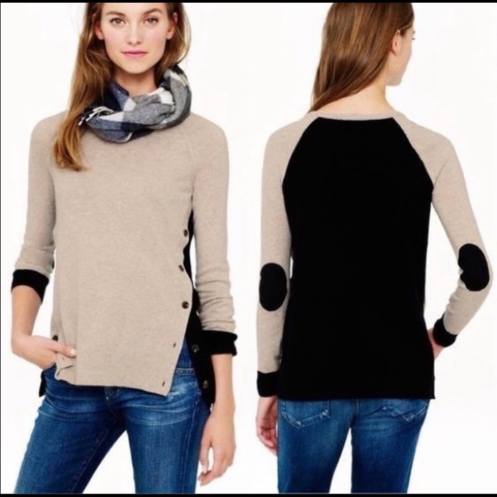 J. Crew Side Button Color block Sweater